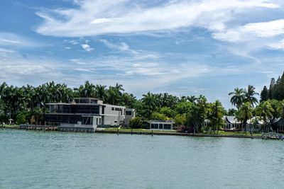 House by sea against sky