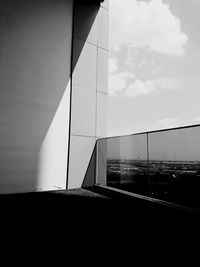 Close-up of modern bridge against sky