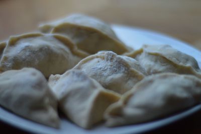 Close-up of serving food in plate