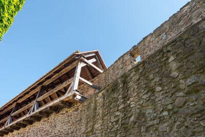 Low angle view of building against clear sky