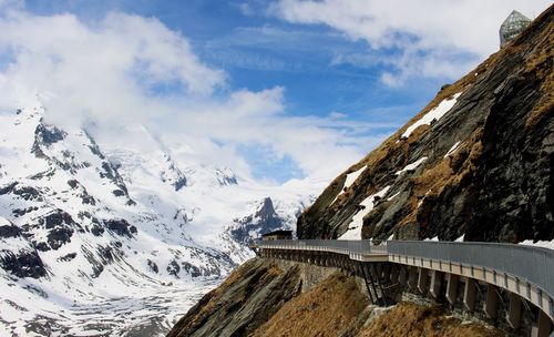 Panoramic view of snowcapped mountain against sky