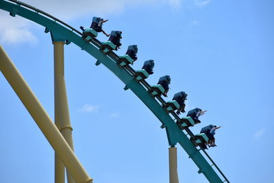 Low angle view of machinery against clear sky