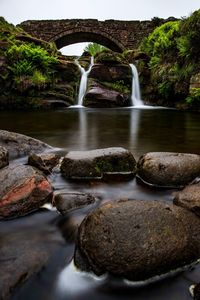 Scenic view of waterfall