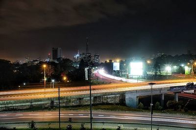 Illuminated city at night