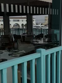 Chairs and tables in restaurant