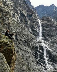 Scenic view of waterfall