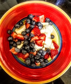 High angle view of breakfast served in bowl