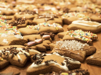 Close-up of cookies on table