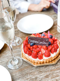 Close-up of cake on table