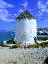 Traditional windmill by sea