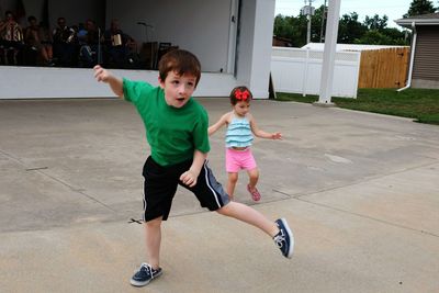 Boy playing on floor