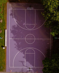 Low angle view of basketball hoop against sky