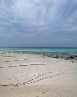 Scenic view of beach against sky