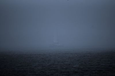 Sea against sky during foggy weather