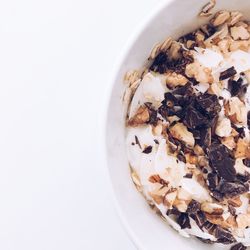 High angle view of breakfast in bowl