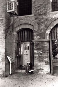 Closed window of building