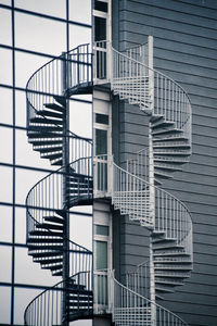 Low angle view of spiral stairs