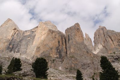 Low angle view of mountain against sky