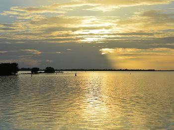 Scenic view of sea at sunset