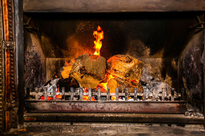 The sparks and glow of a fireplace just warms up a cold night - queenstown, new zealand