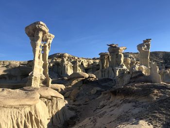 Low angle view of rock formation