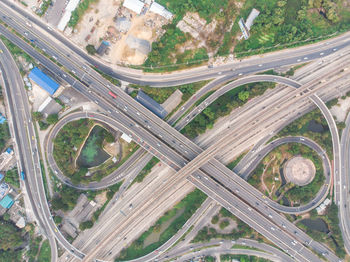 High angle view of elevated road in city