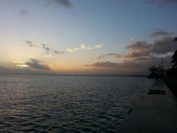 View of sea against cloudy sky