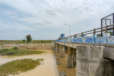 Bridge over river against sky