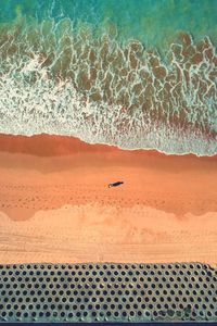 Scenic view of sea shore in desert