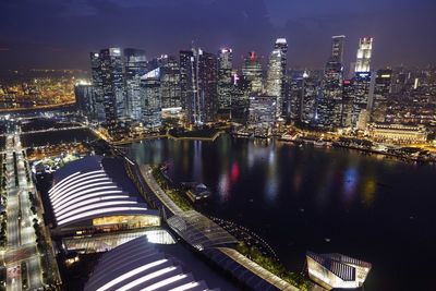 Illuminated city at night