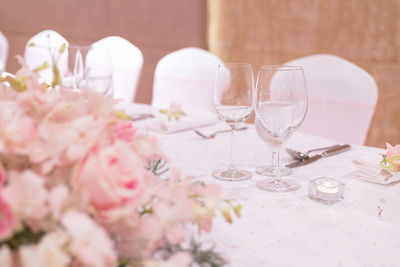 Close-up of wine glass on table