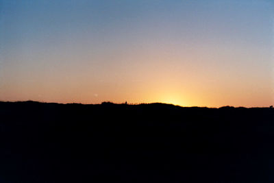 Silhouette of landscape at sunset