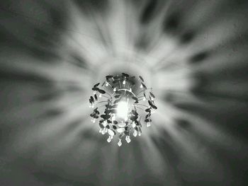 Low angle view of illuminated chandelier