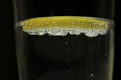 Close-up of water drops on glass