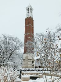 Traditional building against sky during winter