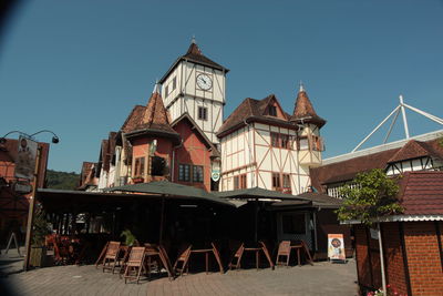 Low angle view of built structure against clear sky