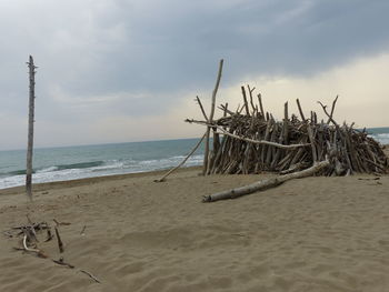 Scenic view of beach against sky