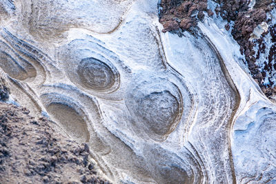 Directly above view of frozen landscape