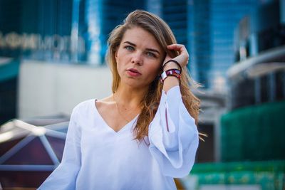 Portrait of young woman