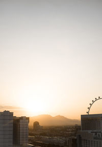 Cityscape against clear sky