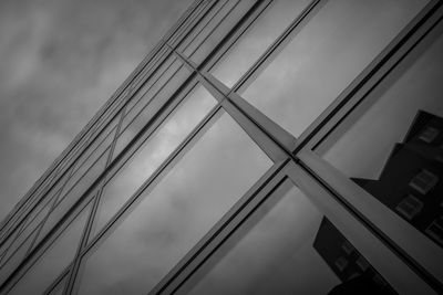 Low angle view of modern building against sky