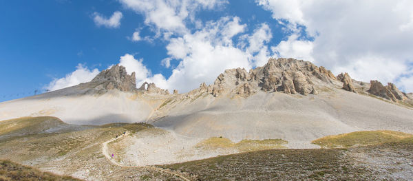The aiguille percée in the vanoise massif in tignes in alps in summer