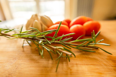 Close-up of tomatoes on table