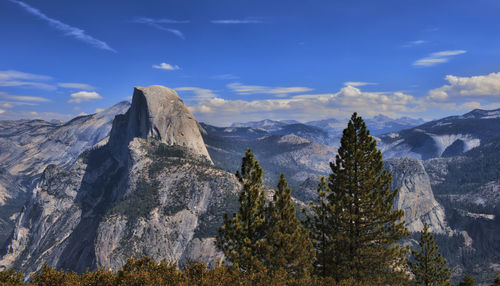 Panoramic view of snowcapped mountains against sky