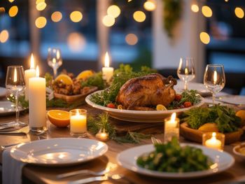 Close-up of food on table