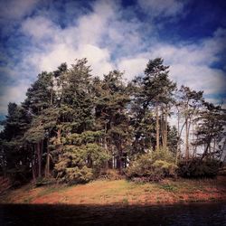 Scenic view of landscape against cloudy sky