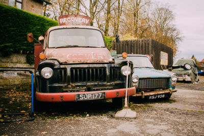 Cars parked on street