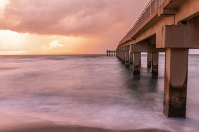 Scenic view of sea against sky at sunset
