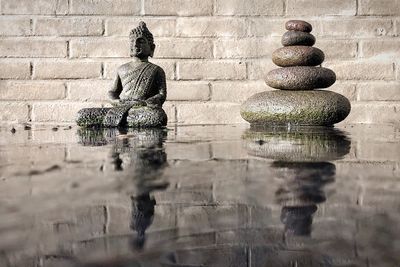 Reflection of budha on water