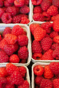 Full frame shot of raspberries for sale